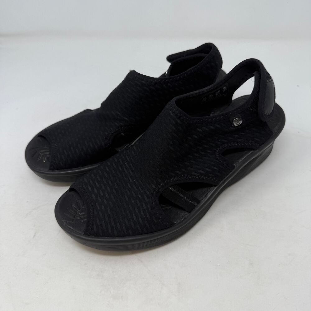 Bzees Black 8.5 Wedge Walking Shoes Sandals